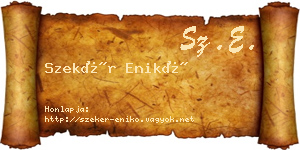 Szekér Enikő névjegykártya
